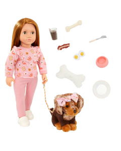 Doll W/Pet Dog, Claudia & Cinnamon Our Generation