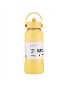 Botella Termica 950Ml Bota + Pico Amarillo Pastel Terrano