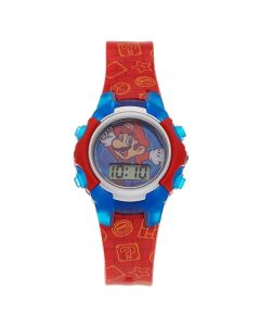 RELOJ SUPER MARIO LCD PARPADEANTE CORREA ROJA